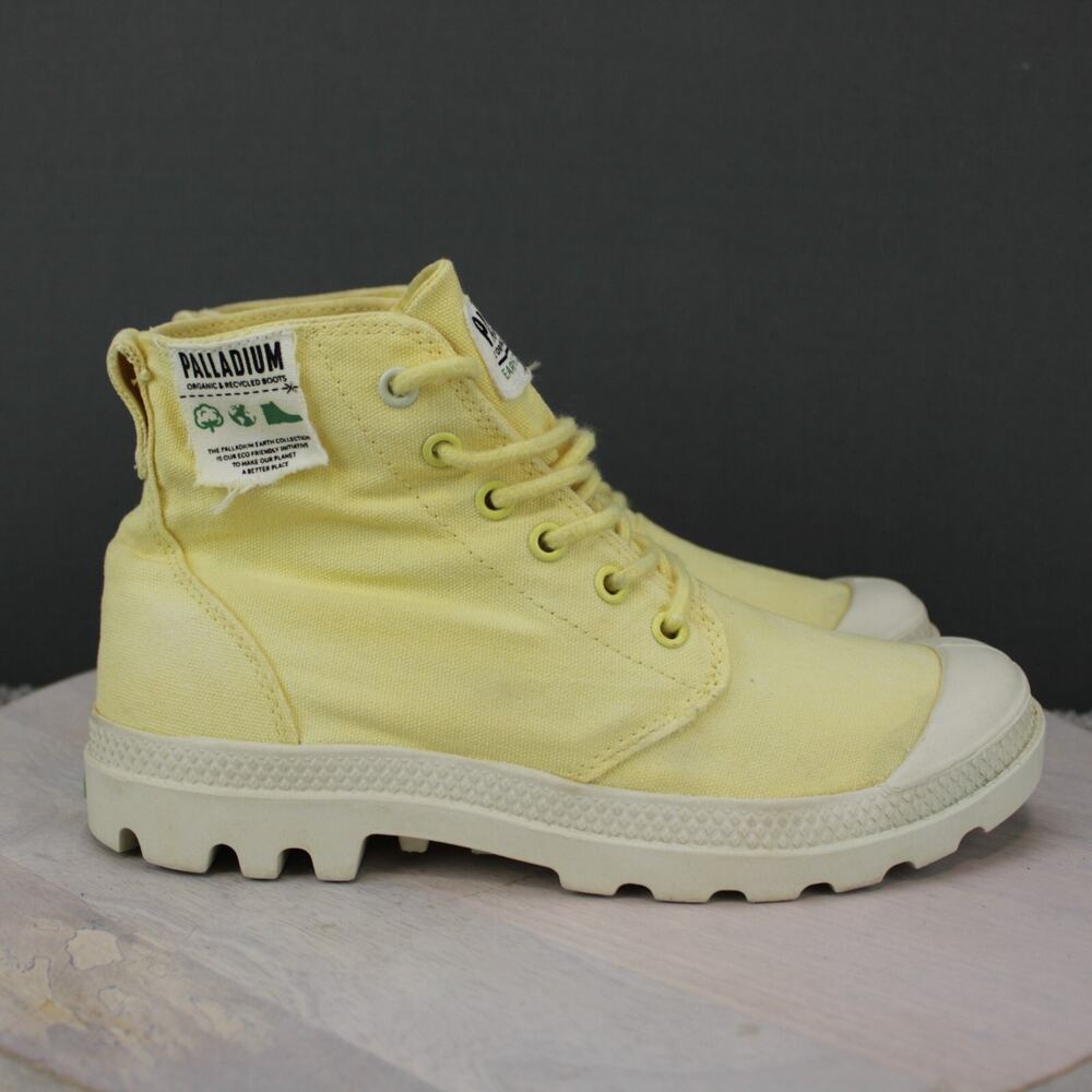 Palladium Canvas Boots Mens 7 Yellow Lightweight